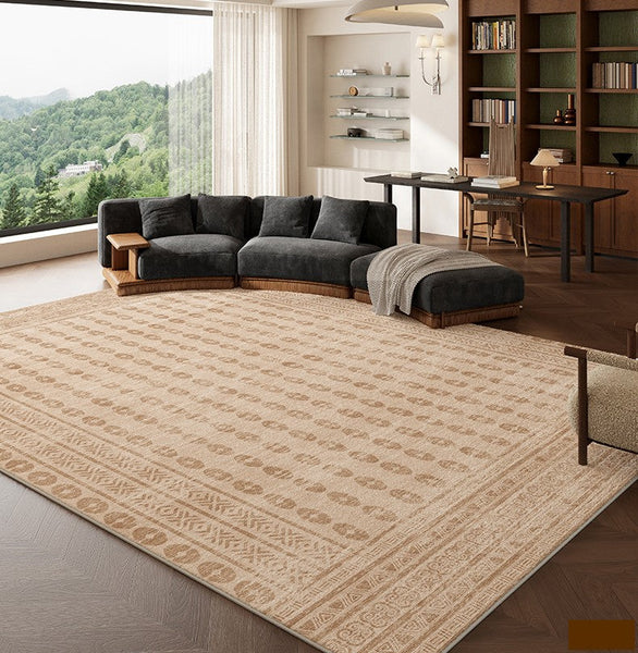 Mid Century Modern Rugs Next to Bed, Contemporary Rugs for Bedroom, Abstract Modern Carpets for Living Room, Modern Rugs for Dining Room-Art Painting Canvas