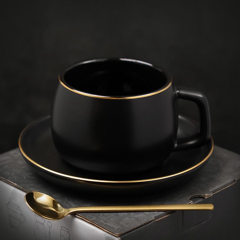 Handmade Black Coffee Cup, Green Coffee Mug, White Coffee Cups, Tea Cup, Ceramic Cup, Round Coffee Cup and Saucer Set-Art Painting Canvas