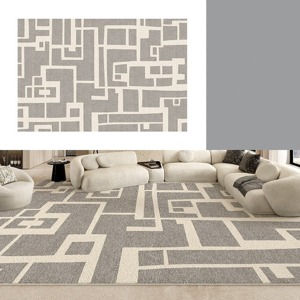 Geometric Modern Rugs for Living Room, Gray Modern Rugs for Bedroom, Contemporary Area Rugs for Dining Room-Art Painting Canvas