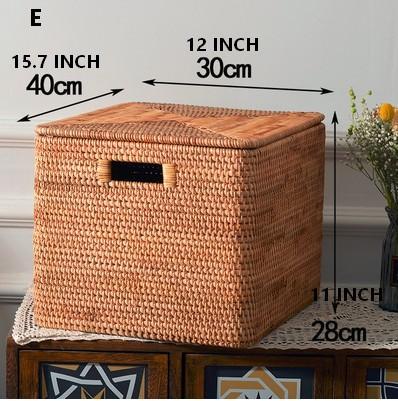Wicker Rectangular Storage Basket with Lid, Extra Large Storage Baskets for Clothes, Kitchen Storage Baskets, Oversized Storage Baskets for Bedroom-Art Painting Canvas