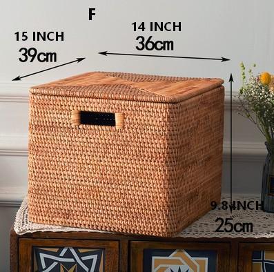 Wicker Rectangular Storage Basket with Lid, Extra Large Storage Baskets for Clothes, Kitchen Storage Baskets, Oversized Storage Baskets for Bedroom-Art Painting Canvas