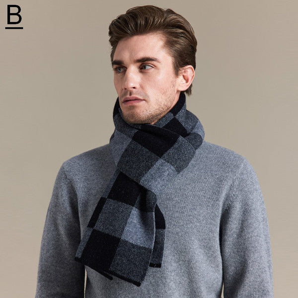 Plaid Scarf for Men, Business Wool Scarf for Gentleman, Men's Winter Scarf, Men's Wool Scarf Winter, Modern Fashion Scarf, Formal Men Scarf Styles, Pure Wool Scarf-Art Painting Canvas