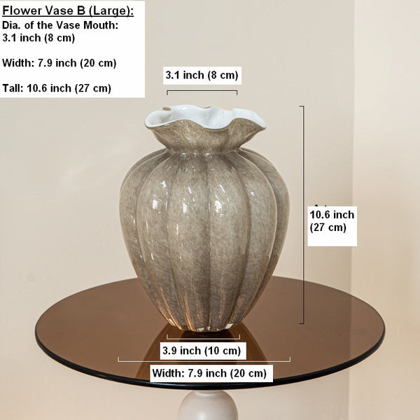 Handmade Liuli Vases, Color Glaze Vase, Contemporary Vases for Modern Home Decor, Glass Bud Vases, Centerpiece Vases on Table-Art Painting Canvas