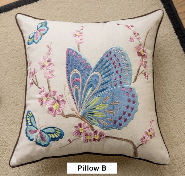 Decorative Throw Pillows for Living Room, Decorative Sofa Pillows, Butterfly Dragonfly Cotton and linen Pillow Cover, Modern Decorative Pillows for Couch-Art Painting Canvas