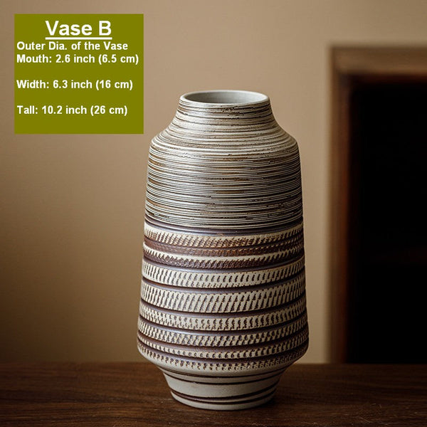 Modern Bouquet Flower Vases, Centerpiece on Dining Table, Handmade Pottery Flower Vases Urn, Water Holding Flower Vases, Large Flower Vase on Table-Art Painting Canvas