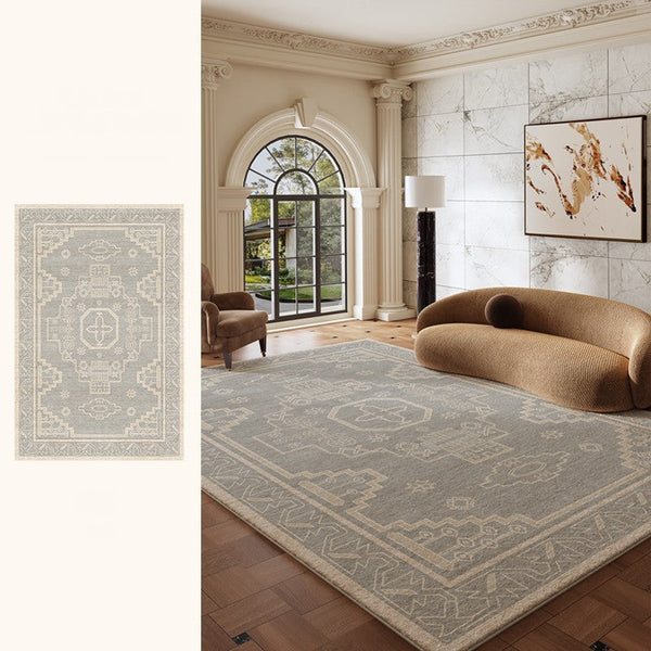 Contemporary Abstract Rugs Next to Bed, Geometric Modern Carpets for Office, Vintage Soft Turkish Rug for Living Room, Large Modern Rugs under Dining Room Table-Art Painting Canvas