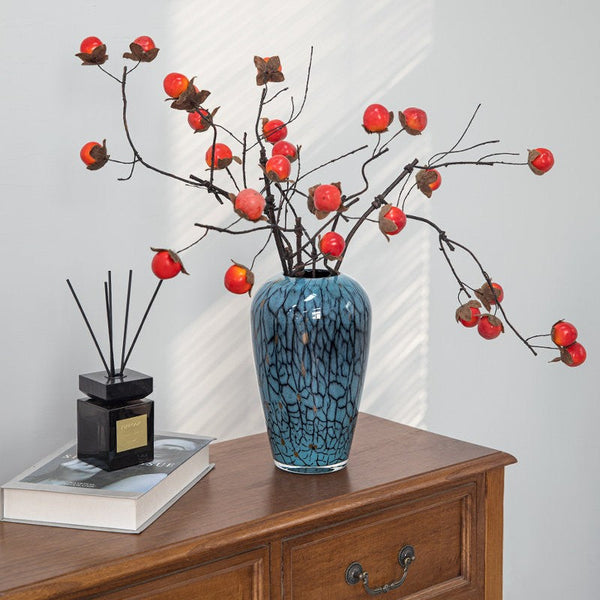 Glass Bud Vases, Bouquet Flower Vase, Colored Glaze Vase for Modern Home Decor, Handmade Liuli Vases, Centerpiece Vases on Table-Art Painting Canvas