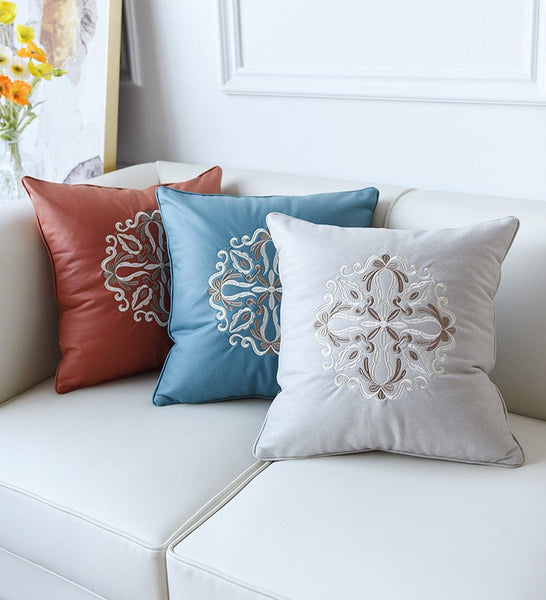 Flower Pattern Decorative Throw Pillows, Modern Sofa Pillows, Contemporary Throw Pillows, Large Decorative Pillows for Living Room-Art Painting Canvas