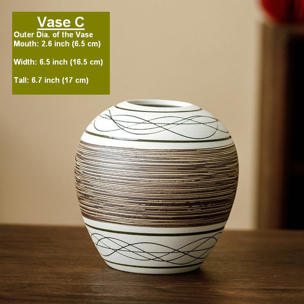 Large Flower Vase on Table, Modern Bouquet Flower Vases, Centerpiece on Dining Table, Handmade Pottery Flower Vases Urn, Water Holding Flower Vases-Art Painting Canvas