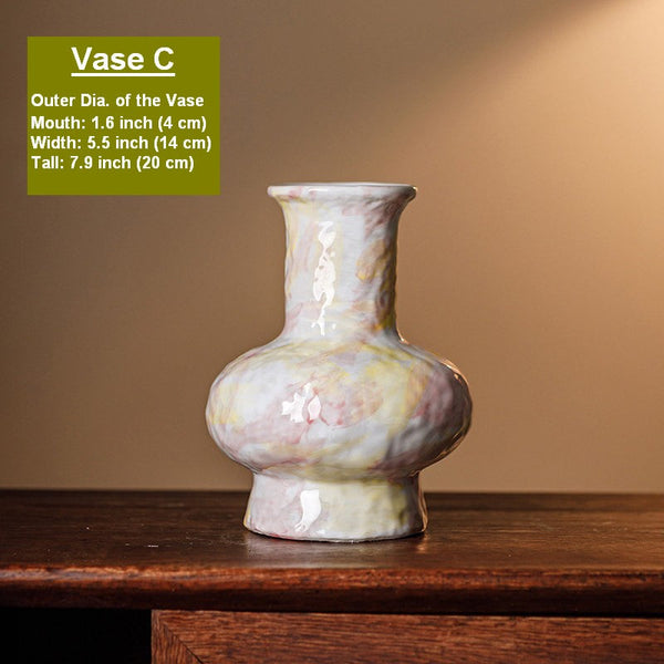 Modern Bouquet Flower Vases, Handmade Water Holding Flower Vases, Centerpiece on Dining Table, Large Flower Vase on Table, Pottery Flower Vases-Art Painting Canvas