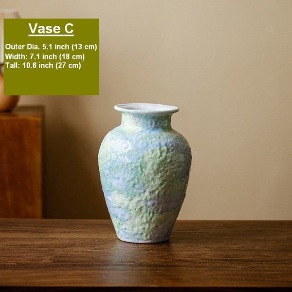 Modern Porcelain Flower Vases, Handmade Water Holding Flower Vases, Centerpiece on Dining Table, Ceramic Bouquet Vases, Flower Vases on Table-Art Painting Canvas