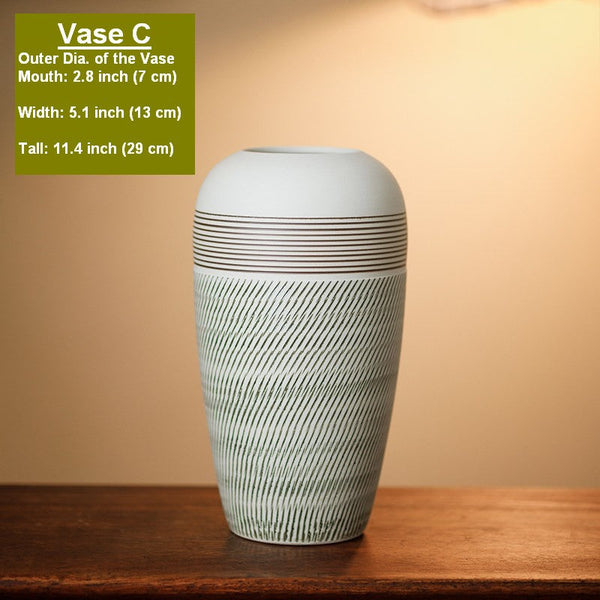 Pottery Flower Vases Urn, Modern Bouquet Flower Vases, Centerpiece on Dining Table, Large Flower Vase on Table, Handmade Water Holding Flower Vases-Art Painting Canvas