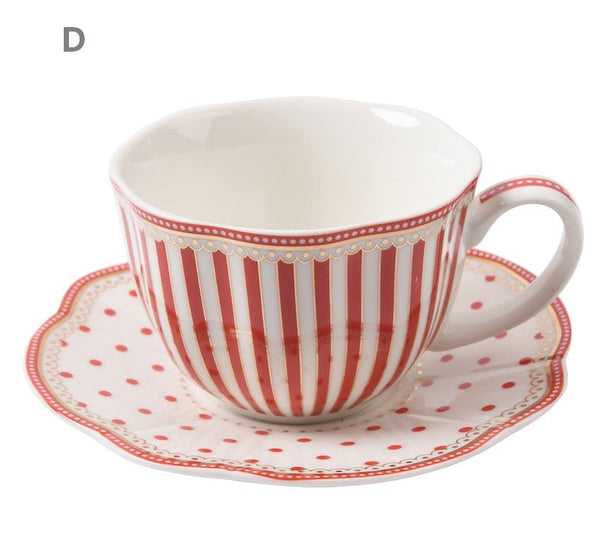 Creative Porcelain Tea Cup Saucer Set, Elegant Modern Ceramic Coffee Cups, Unique Porcelain Cup and Saucer, Afternoon British Tea Cups-Art Painting Canvas