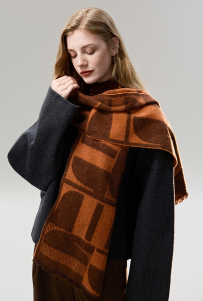 Casual Scarf for Women, Modern Wool Scarf for Women, Fashion Designer Scarf, Cold Weather Scarf, Winter Scarf, Soft Cashmere Scarf for Women-Art Painting Canvas