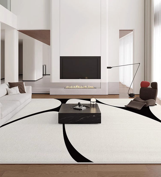 Abstract Contemporary Modern Rugs, Large Modern Rugs for Living Room, Geometric Modern Rugs for Bedroom, Modern Rugs for Dining Room-Art Painting Canvas