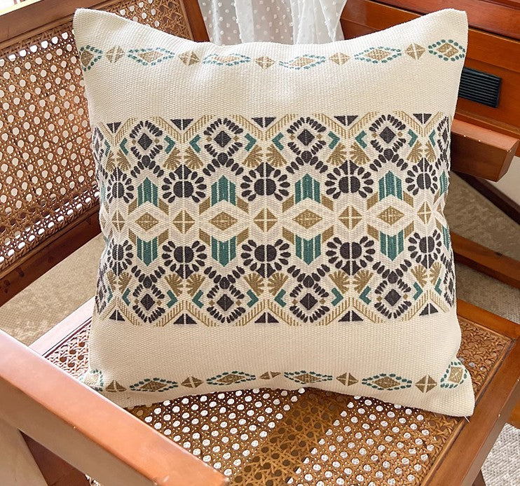 Geometric Modern Pillow Covers, Modern Square Pillows for Couch, Oriental Decorative Throw Pillows for Dining Room, Bohemian Decorative Sofa Pillows-Art Painting Canvas