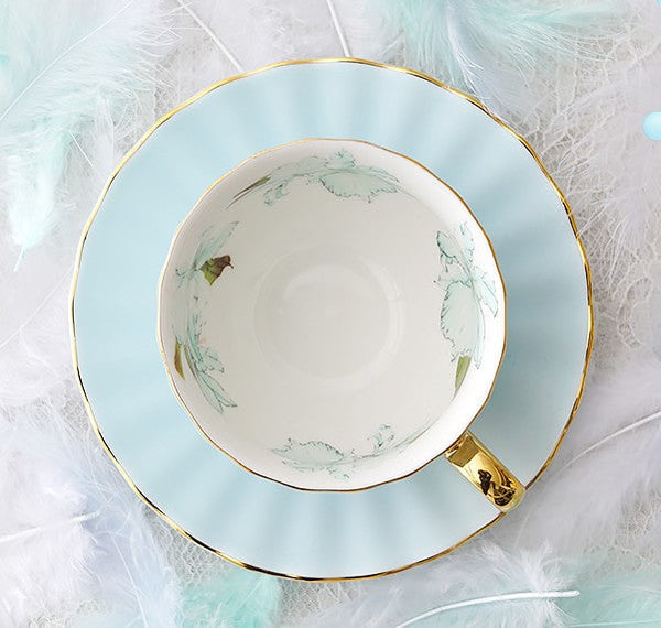 Beautiful British Tea Cups, Unique Traditional Afternoon Tea Cup and Saucer, Elegant Ceramic Coffee Cups, Royal Porcelain Tea Cup Set-Art Painting Canvas
