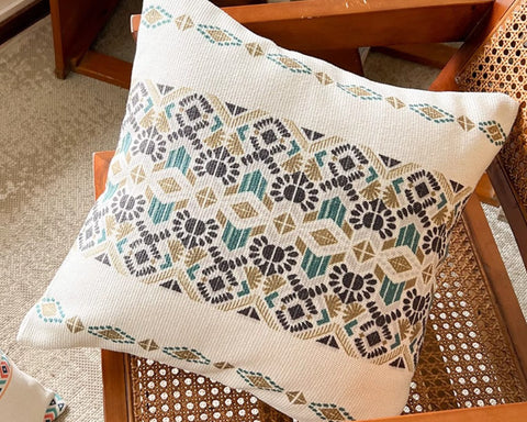 Geometric Modern Pillow Covers, Modern Square Pillows for Couch, Oriental Decorative Throw Pillows for Dining Room, Bohemian Decorative Sofa Pillows-Art Painting Canvas