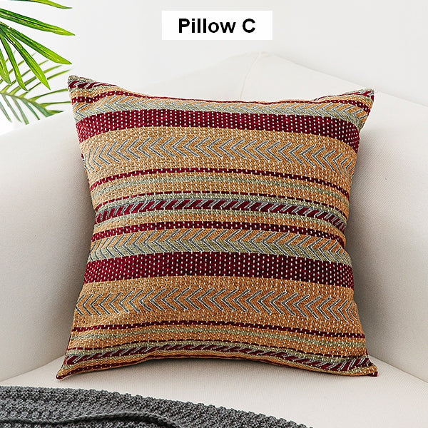 Unique Bohemian Decorative Sofa Pillows, Extra Large Geometric Pattern Chenille Throw Pillows, Oriental Throw Pillow for Couch-Art Painting Canvas