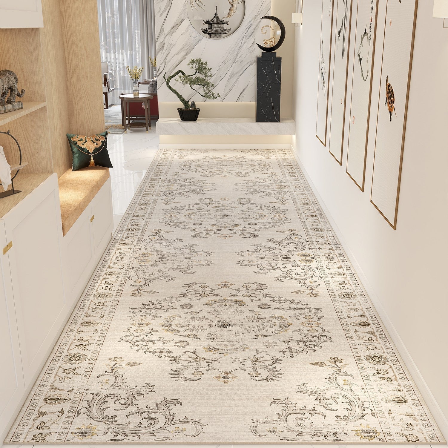 Traditional Morocco Long Narrow Runner Rugs Handmade Vintage Bohemian Hallway Carpet Washable Non Slip