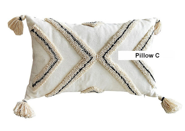 Beige Decorative Throw Pillows, Geometric Square Modern Throw Pillows for Couch, Contemporary Throw Pillow for Interior Design-Art Painting Canvas