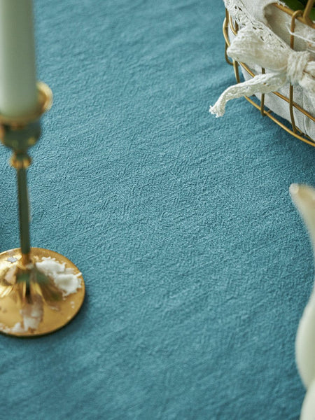 Extra Large Rectangle Tablecloth for Dining Room Table, Blue Modern Long Table Cover, Ramie Tablecloth for Home Decoration, Square Tablecloth for Round Table-Art Painting Canvas