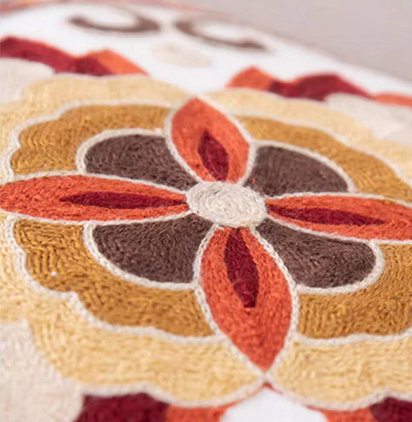 Cotton Flower Decorative Pillows, Sofa Decorative Pillows, Embroider Flower Cotton Pillow Covers, Farmhouse Decorative Throw Pillows for Couch-Art Painting Canvas