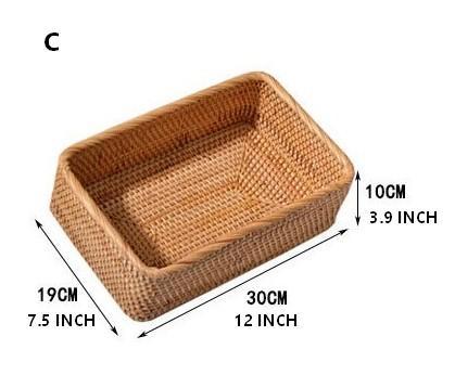 Woven Rectangular Basket for Shelves, Rattan Storage Basket, Storage Baskets for Bathroom, Woven Baskets for Living Room-Art Painting Canvas