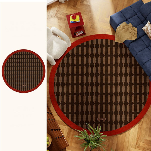 Geometric Modern Rugs for Living Room, Mid Century Circular Rugs for Bedroom, Abstract Contemporary Round Rugs under Chairs, Modern Rugs for Dining Room-Art Painting Canvas