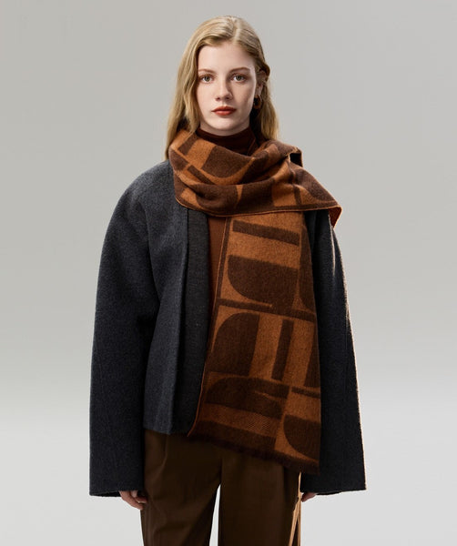 Casual Scarf for Women, Modern Wool Scarf for Women, Fashion Designer Scarf, Cold Weather Scarf, Winter Scarf, Soft Cashmere Scarf for Women-Art Painting Canvas