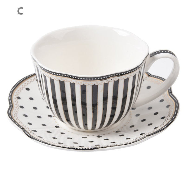 Elegant Modern Ceramic Coffee Cups, Creative Porcelain Tea Cup Saucer Set, Unique Porcelain Cup and Saucer, Afternoon British Tea Cups-Art Painting Canvas