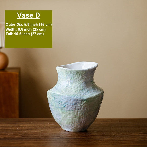 Centerpiece on Dining Table, Modern Porcelain Flower Vases, Handmade Water Holding Flower Vases, Ceramic Bouquet Vases, Flower Vases on Table-Art Painting Canvas