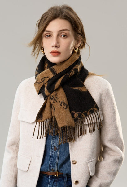 Cold Weather Scarf, Fashion Scarf, Soft Cashmere Scarf for Girls, Elegant Designer Scarf, Holiday Women Scarf, Christmas Gifts for Her, Modern Wool Scarf, Warm Winter Scarf-Art Painting Canvas