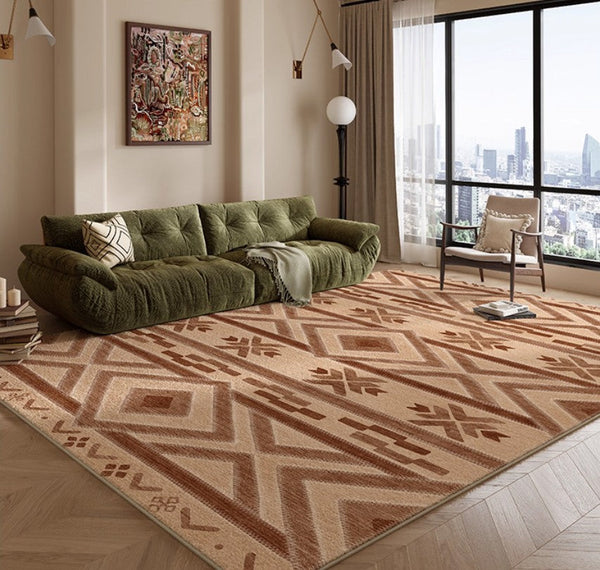 Mid Century Modern Rugs Next to Bed, Contemporary Rugs for Bedroom, Abstract Modern Carpets for Living Room, Modern Rugs for Dining Room-Art Painting Canvas
