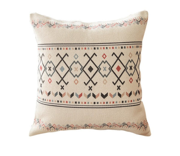 Decorative Throw Pillows for Dining Room, Bohemian Geometric Modern Pillows, Decorative Sofa Pillow Covers, Oriental Square Pillows for Couch-Art Painting Canvas