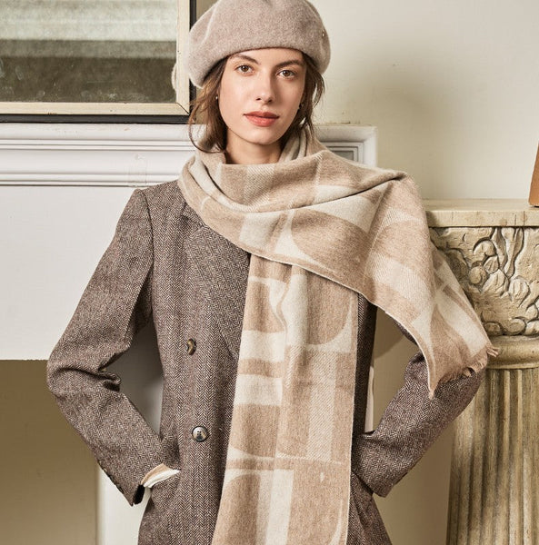 Cold Weather Scarf, Winter Scarf, Soft Cashmere Scarf for Women, Casual Scarf for Women, Modern Wool Scarf for Women, Fashion Designer Scarf-Art Painting Canvas