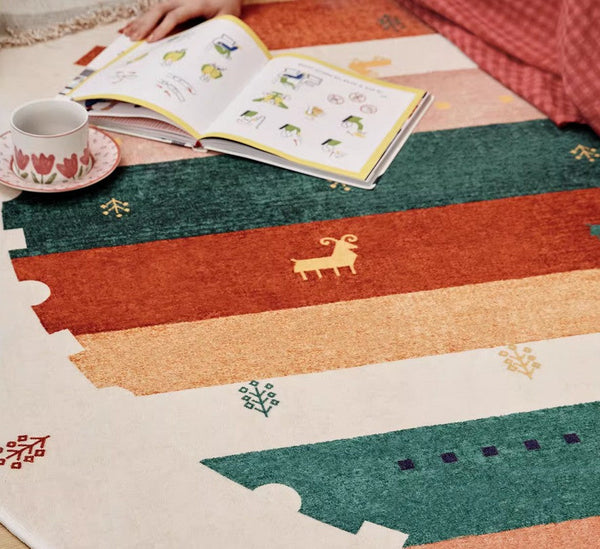 Modern Rugs for Children's Room, Geometric Modern Rug Ideas for Living Room, Circular Modern Rugs for Bathroom, Abstract Contemporary Round Rugs for Dining Room-Art Painting Canvas