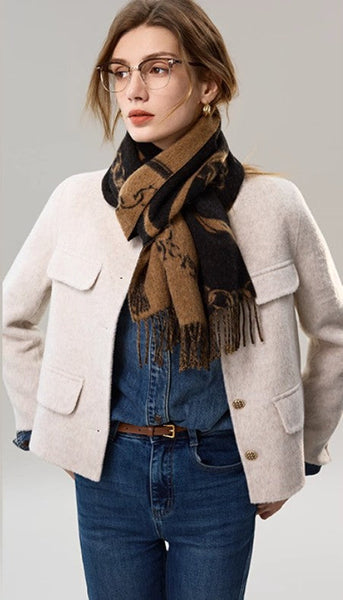 Cold Weather Scarf, Fashion Scarf, Soft Cashmere Scarf for Girls, Elegant Designer Scarf, Holiday Women Scarf, Christmas Gifts for Her, Modern Wool Scarf, Warm Winter Scarf-Art Painting Canvas