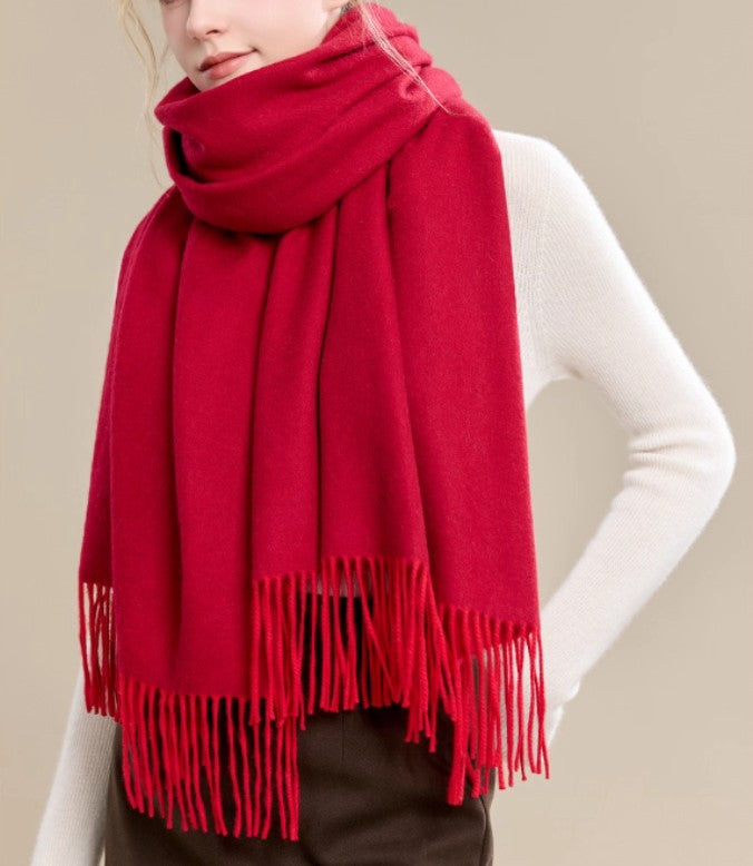 Long Wool Scarf, Soft Wool Scarf for Women, Evening Wrap, Red Winter Shawl, Elegant Shawl, Warm Cape, Fashion Scarf, Christmas Gift, Gifts for Women-Art Painting Canvas