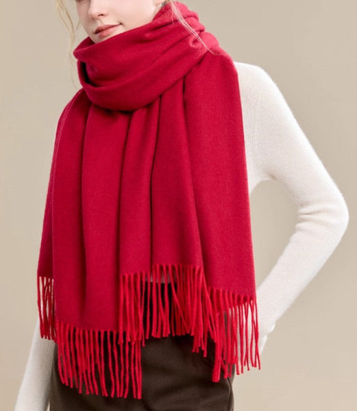 Long Wool Scarf, Soft Wool Scarf for Women, Evening Wrap, Red Winter Shawl, Elegant Shawl, Warm Cape, Fashion Scarf, Christmas Gift, Gifts for Women-Art Painting Canvas