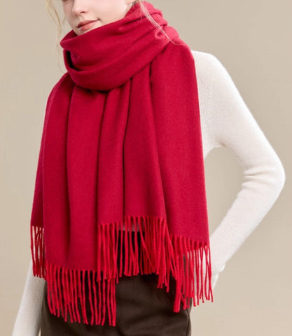 Long Wool Scarf, Soft Wool Scarf for Women, Evening Wrap, Red Winter Shawl, Elegant Shawl, Warm Cape, Fashion Scarf, Christmas Gift, Gifts for Women-Art Painting Canvas