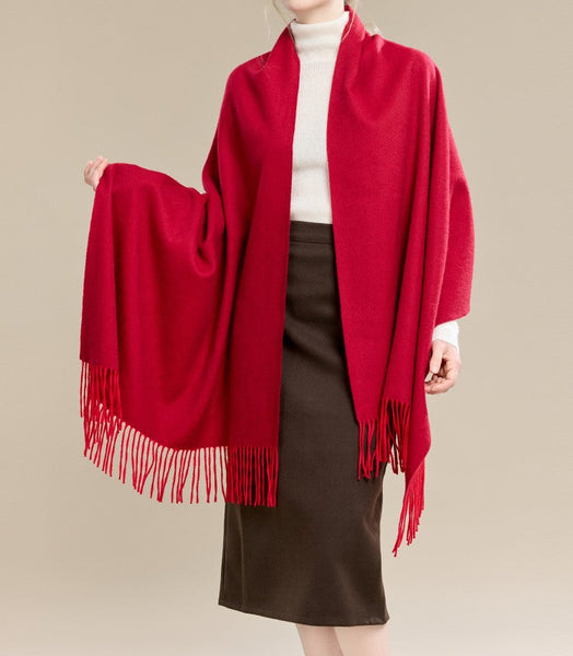 Long Wool Scarf, Soft Wool Scarf for Women, Evening Wrap, Red Winter Shawl, Elegant Shawl, Warm Cape, Fashion Scarf, Christmas Gift, Gifts for Women-Art Painting Canvas