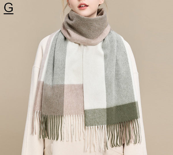 Holiday Scarf, Winter Wool Scarf, Warm Winter Scarf, Christmas Gifts for Her, Cold Weather Scarf, Fashion Scarf, Soft Cashmere Scarf for Girls, Elegant Wool Scarves-Art Painting Canvas