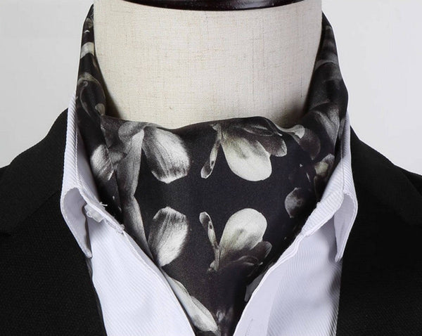 Lightweight Short Silk Scarf, Casual Silk Scarf Men, Mens Dress Silk Scarf, Short Silk Ascot Men, Silk Scarf For Blazer, Mens Summer Silk Scarf-Art Painting Canvas