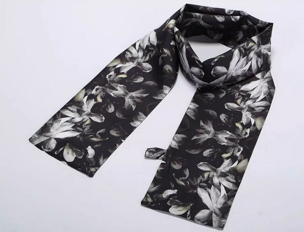 Lightweight Short Silk Scarf, Casual Silk Scarf Men, Mens Dress Silk Scarf, Short Silk Ascot Men, Silk Scarf For Blazer, Mens Summer Silk Scarf-Art Painting Canvas