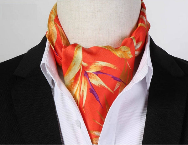 Narrow Pure Silk Scarf, Short Silk Neckerchief Men, Short Silk Ascot Men, Silk Scarf For Blazer, Mens Summer Silk Scarf, Soft Silk Short Scarf, Business Slim Silk Scarf, Mens Thin Silk Neck Scarf-Art Painting Canvas