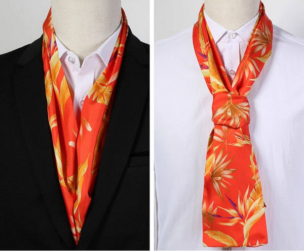 Narrow Pure Silk Scarf, Short Silk Neckerchief Men, Short Silk Ascot Men, Silk Scarf For Blazer, Mens Summer Silk Scarf, Soft Silk Short Scarf, Business Slim Silk Scarf, Mens Thin Silk Neck Scarf-Art Painting Canvas