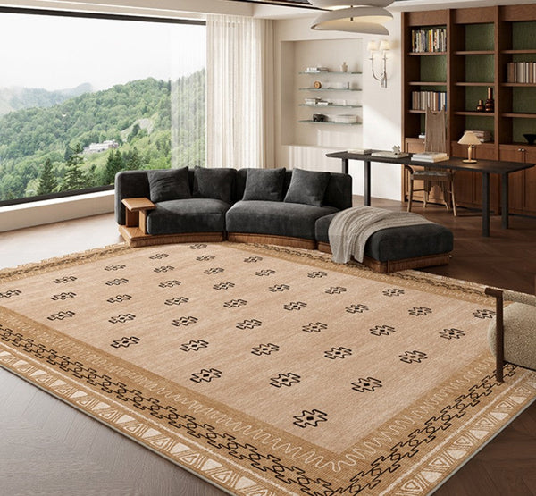 Abstract Contemporary Modern Rugs, Modern Rugs for Dining Room, Geometric Contemporary Rugs Next to Bed, Mid Century Area Rugs for Living Room-Art Painting Canvas
