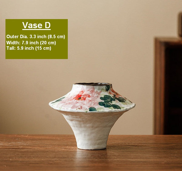 Flower Vases on Table, Handmade Water Holding Flower Vases, Centerpiece on Dining Table, Modern Porcelain Flower Vases, Ceramic Bouquet Vases-Art Painting Canvas