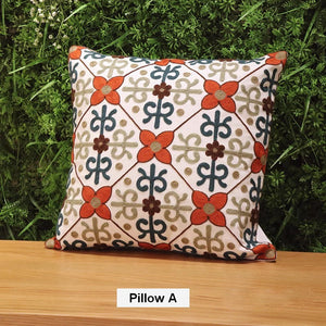 Cotton Flower Decorative Pillows, Decorative Sofa Pillows, Embroider Flower Cotton Pillow Covers, Farmhouse Decorative Throw Pillows for Couch-Art Painting Canvas